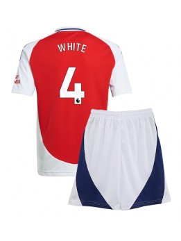 Arsenal Ben White #4 Heimtrikotsatz für Kinder 2024-25 Kurzarm (+ Kurze Hosen)